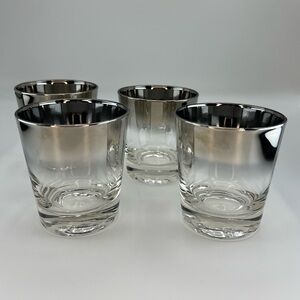 MCM Dorothy Thorpe Style Silver Fade 10oz Old Fashioned Rocks Glasses Set of 4.